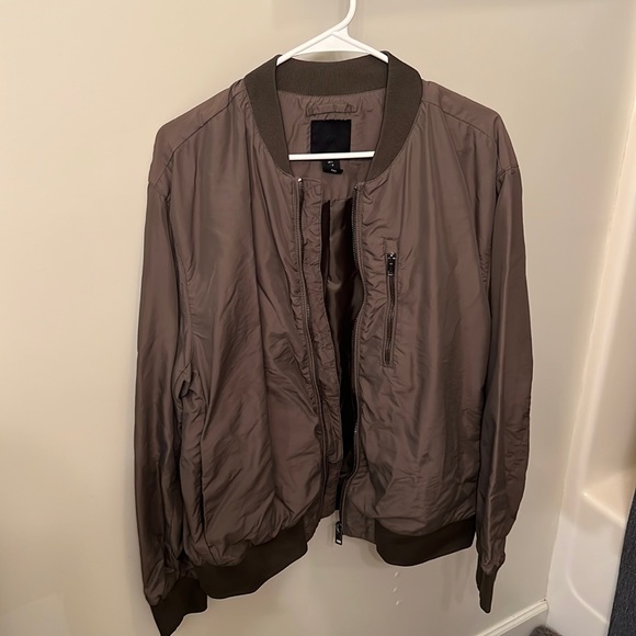 H&M Jackets & Coats Hm Olive Green Bomber Jacket Poshmark